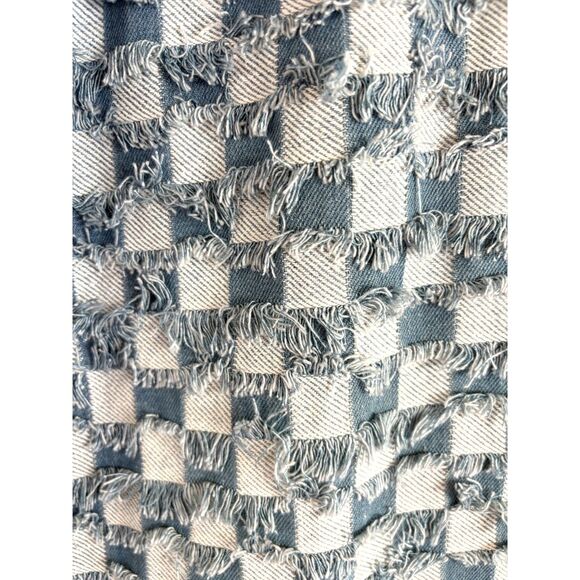 NWT LALA ORIGINAL Check Mate Textured Denim Maxi Skirt Womens Small M Blue Boho - Picture 9 of 13